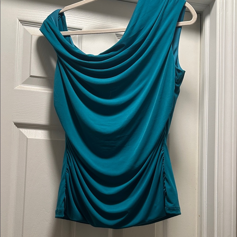 Elegant Teal Drape Women's Top